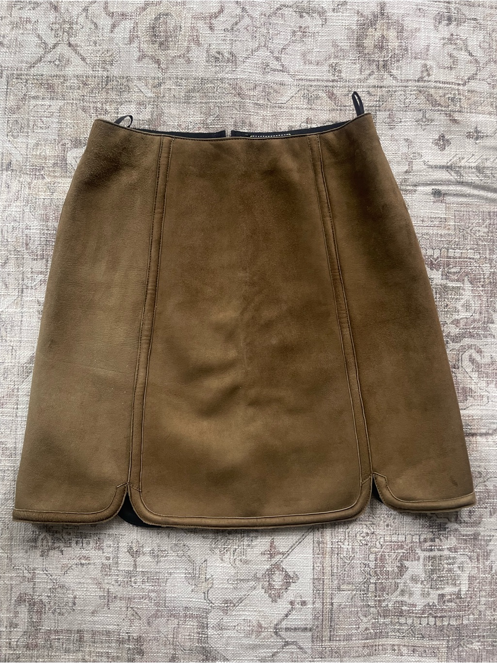 Longchamp Olive Suede Mini Skirt